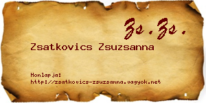 Zsatkovics Zsuzsanna névjegykártya